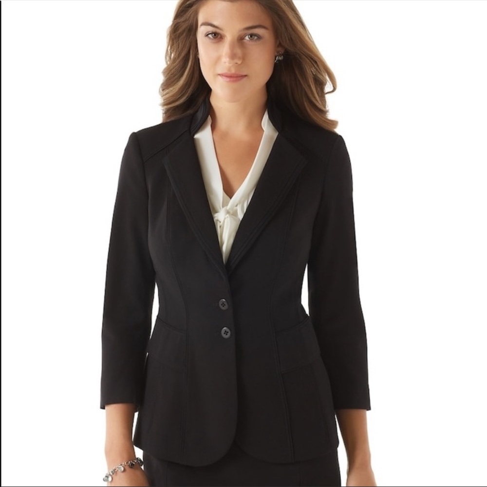 WHBM Black Bracelet Length Sleeve Jacket Blazer
